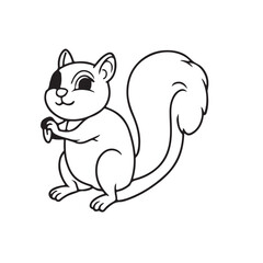 Flying squirrel  line art vector on white background