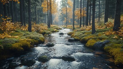 Obraz premium A river where daily motivation is the flowing water, renewing energy and focus with every passing moment