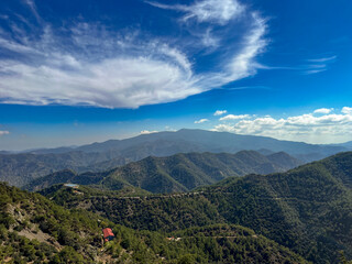 Fototapeta premium Mountain panorama visible from the area of ​​Kykkos Monastery in Cyprus