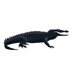 Flat vector crocodile, isolated on a white background.