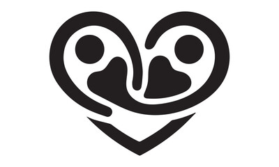 Heart, love, romance or valentine's day red And Black heart. Heart vector icons.Flat design. Heart and love Vector illustration.