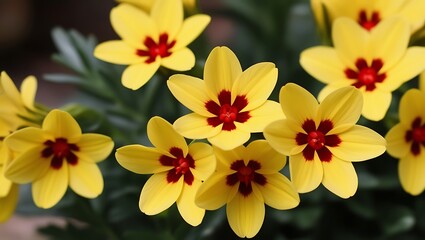 Fototapeta premium Close up of yellow flowering plant, Narcissus daffodil flower on sunshine and blur background 