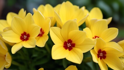 Close up of yellow flowering plant, Narcissus daffodil flower on sunshine and blur background