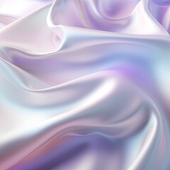 Obraz premium Smooth folds of pearlescent fabric in pastel shades of turquoise and lavender. Abstract soft texture for design and textile backgrounds