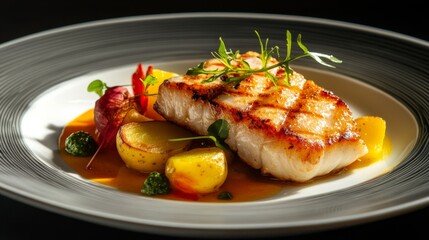 Grilled Fish Dish with Roasted Potatoes