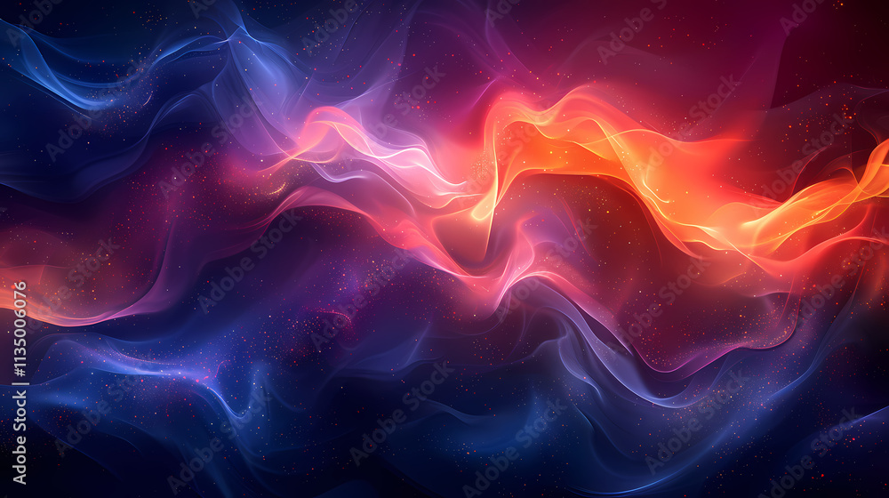 Poster abstract nebula: a mesmerizing abstract artwork depicting a celestial nebula with vibrant hues of bl