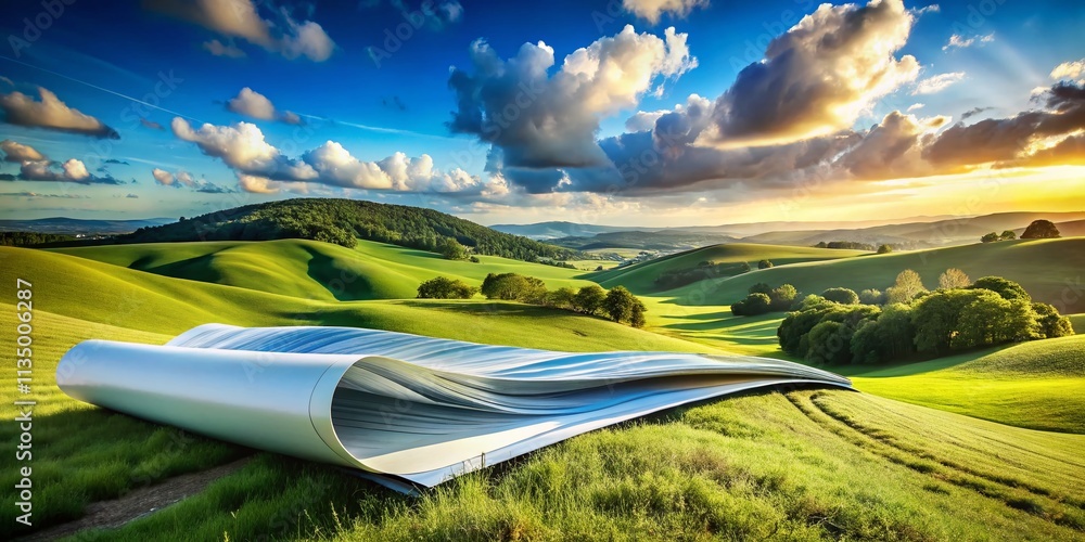Poster hlp file document in a scenic landscape setting with nature background, highlighting tech and nature