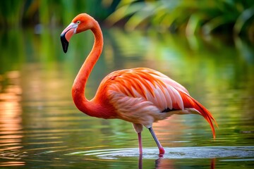 flamingo in the water