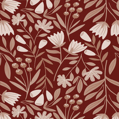 Seamless PAttern Design Art Flower Fabric