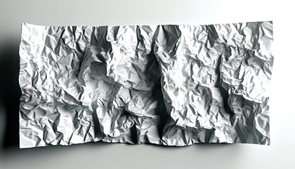 Crumpled white paper creating abstract textures and shadows in bright light