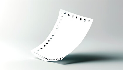 Floating paper sheet captured mid-air showcasing an empty canvas for creativity