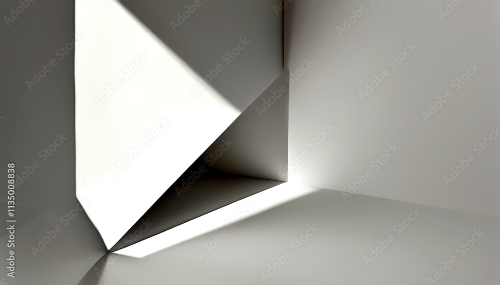 Poster angular light creates a dramatic interplay of shadows in a minimalistic space