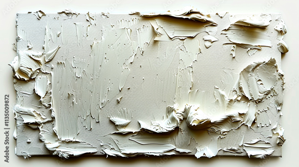 Poster Textured canvas with white paste showing artistic expression and creativity