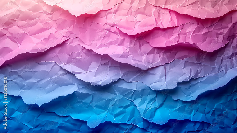 Poster Vibrant layers of textured paper create a captivating visual display