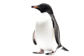 Obraz premium Studio photo of a penguin isolated against a white background. Wildlife and conservation concept, space for copy.