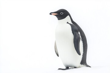 Fototapeta premium Studio photo of a penguin isolated against a white background. Wildlife and conservation concept, space for copy.