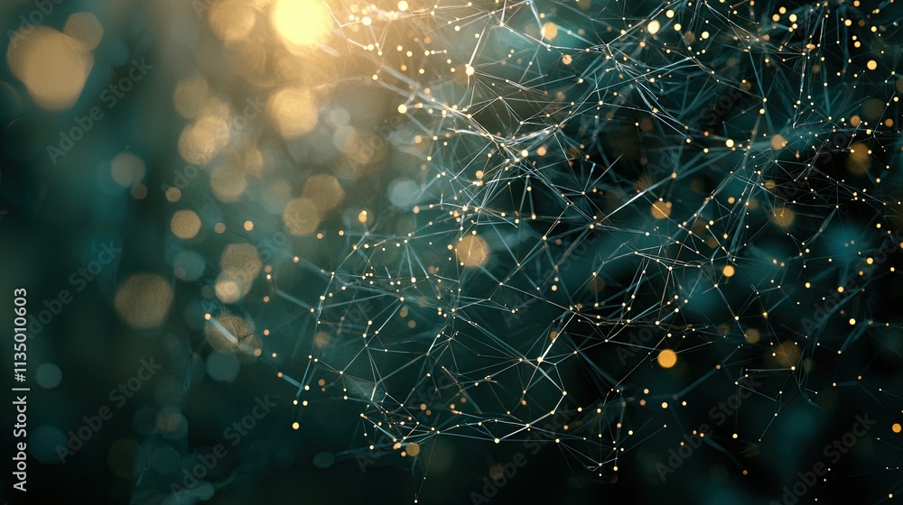 Poster The image features a network of dots and lines, symbolizing connections in technology or scientific fields. The design is contemporary and visually appealing.
