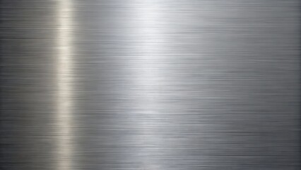 A subtle interplay of light and shadow on a brushed metal surface, revealing a textured pattern of parallel lines