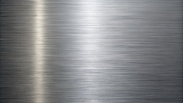 A subtle interplay of light and shadow on a brushed metal surface, revealing a textured pattern of parallel lines