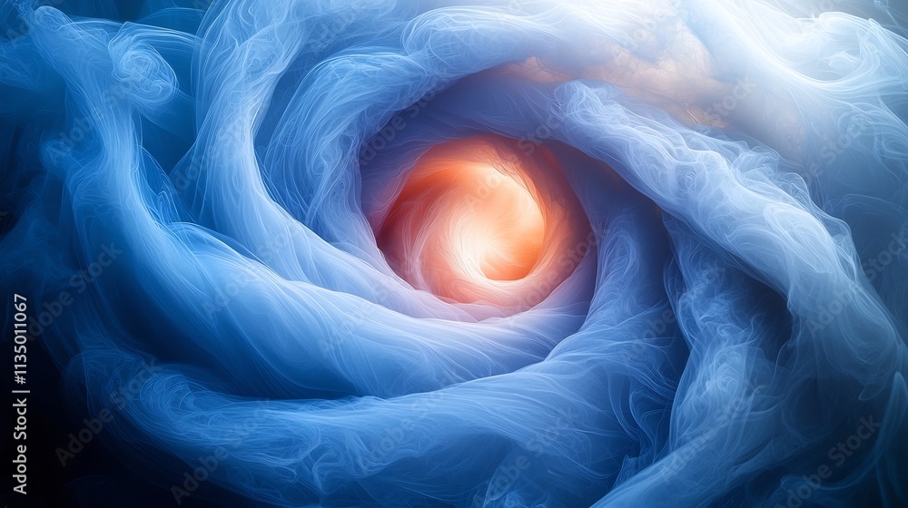 Poster mesmerizing geometric spiral design with soft gradient transitions symbolizing infinity and flow