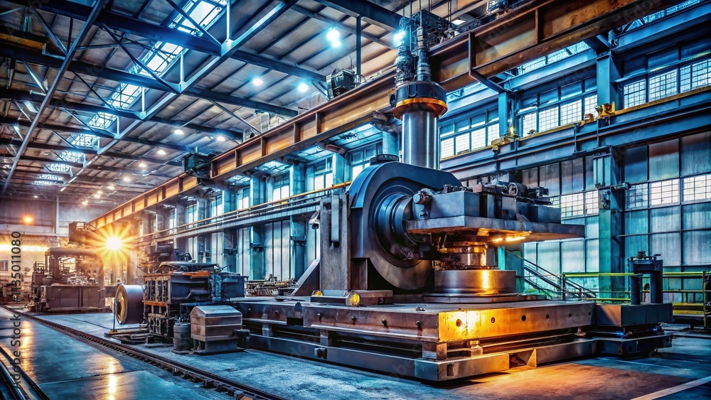 Poster industrial machine in operation: capturing the precision and power of modern technology through the 