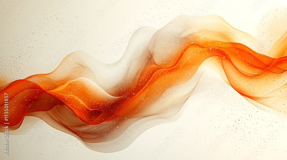 Poster blending geometric shapes in a gradient abstract background with soft curves and fluid motion