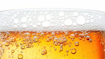 Cold Glass of Beer with Foam and Bubbles for Refreshing Experience