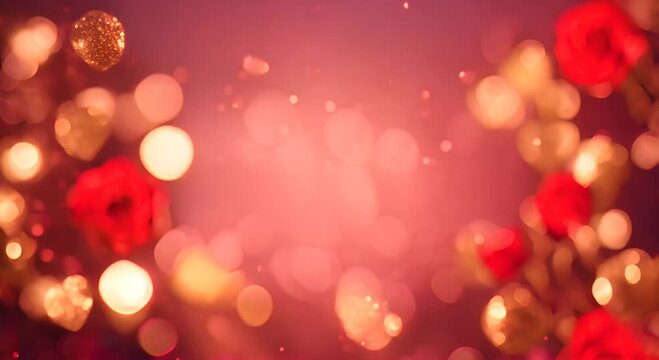 Lights digital defocused festive ai sparkles gold image design background background abstract red valentine red