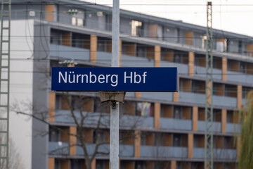 Nuremberg, Germany - Deutsche Bahn Nuremberg Hauptbahnhof Central Station - sign