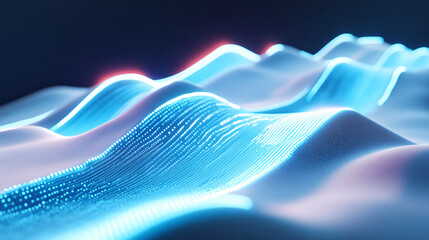 A futuristic skiing slope icon with real-time performance metrics, symbolizing online platforms for winter sports training.  