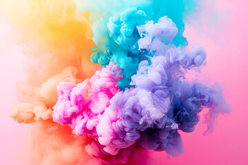 Colorful cloud of smoke with a pinkish purple and blueish purple swirl