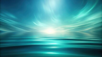 Abstract ethereal landscape with calming teal hues and soft, flowing lines.  The scene is reminiscent of a serene ocean horizon with an ethereal glow.
