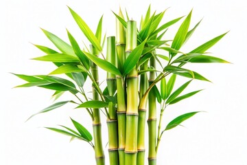 Isolated Bamboo Plant on White Background for Elegant Design Projects and Minimalist Decor, Perfect for Nature-Inspired Themes and Eco-Friendly Concepts in Photography