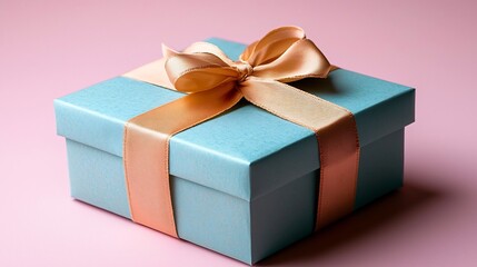 Obraz premium Cheerful Ribboned Gift Box Unrolling to Reveal Personal Message