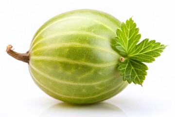 Isolated Gooseberry on White Background with Perfect Composition Highlighting Its Unique Texture and Color for Culinary and Healthy Lifestyle Themes