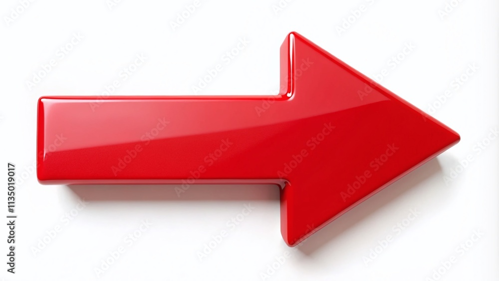 Aufkleber isolated red arrow pointing right direction on white background for candid photography use in web de