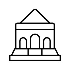 historic monument icon, independence day line art, independence icon - simple black line art icon of historic monument, for independence day celebrations. independence vector art.