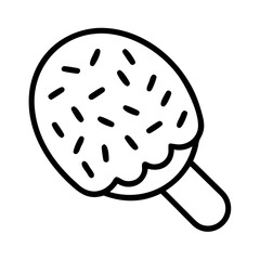 ice cream with sprinkles icon, independence day line art, independence icon - simple black line art icon of ice cream with sprinkles, for independence day celebrations. independence vector art.