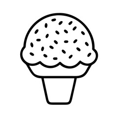 ice cream with sprinkles icon, independence day line art, independence icon - simple black line art icon of ice cream with sprinkles, for independence day celebrations. independence vector art.