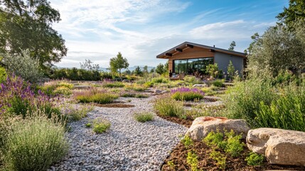Fototapeta premium Soil conservation project with ground cover planting