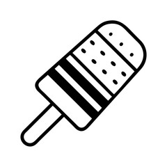 red white and blue popsicle icon, independence day line art, independence icon - simple black line art icon of red white and blue popsicle, for independence day celebrations. independence vector art.