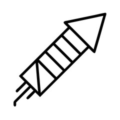 rocket firework icon, independence day line art, independence icon - simple black line art icon of rocket firework, for independence day celebrations. independence vector art.