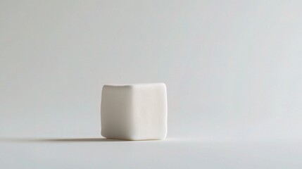 Soft White Marshmallow Isolated on Plain White Background