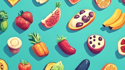 Seamless Pattern Design Featuring Geometric Shapes and Repeating Motifs