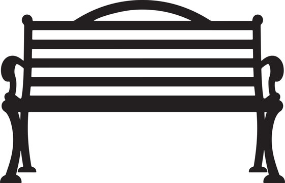 recommend clip art: Park bench silhouette vector illustration