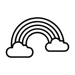 Fototapeta premium rainbow icon, emoji day line art, emoji icon - simple black line art icon of rainbow, symbolizing emoji day topic celebrations. emoji vector art.