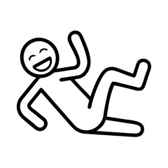 rolling on the floor laughing icon, emoji day line art, emoji icon - simple black line art icon of rolling on the floor laughing, symbolizing emoji day topic celebrations. emoji vector art.
