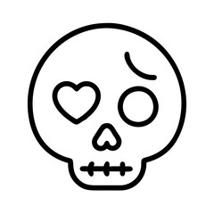 skull icon, emoji day line art, emoji icon - simple black line art icon of skull, symbolizing emoji day topic celebrations. emoji vector art.