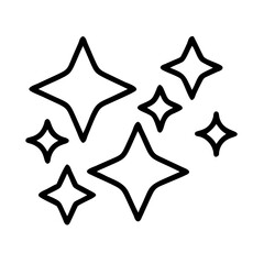 sparkles icon, emoji day line art, emoji icon - simple black line art icon of sparkles, symbolizing emoji day topic celebrations. emoji vector art.