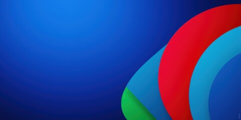 Fototapeta premium Abstract Background with Curved Shapes in Vibrant Blue, Red, and Green Hues